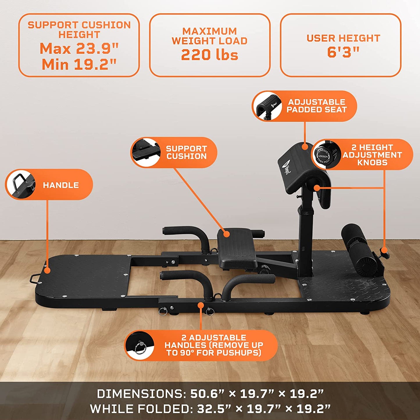 Gluteblast Hip Thrust Machine - Premium Squat & Glute Machine Workout Equipment for at Home Gym 