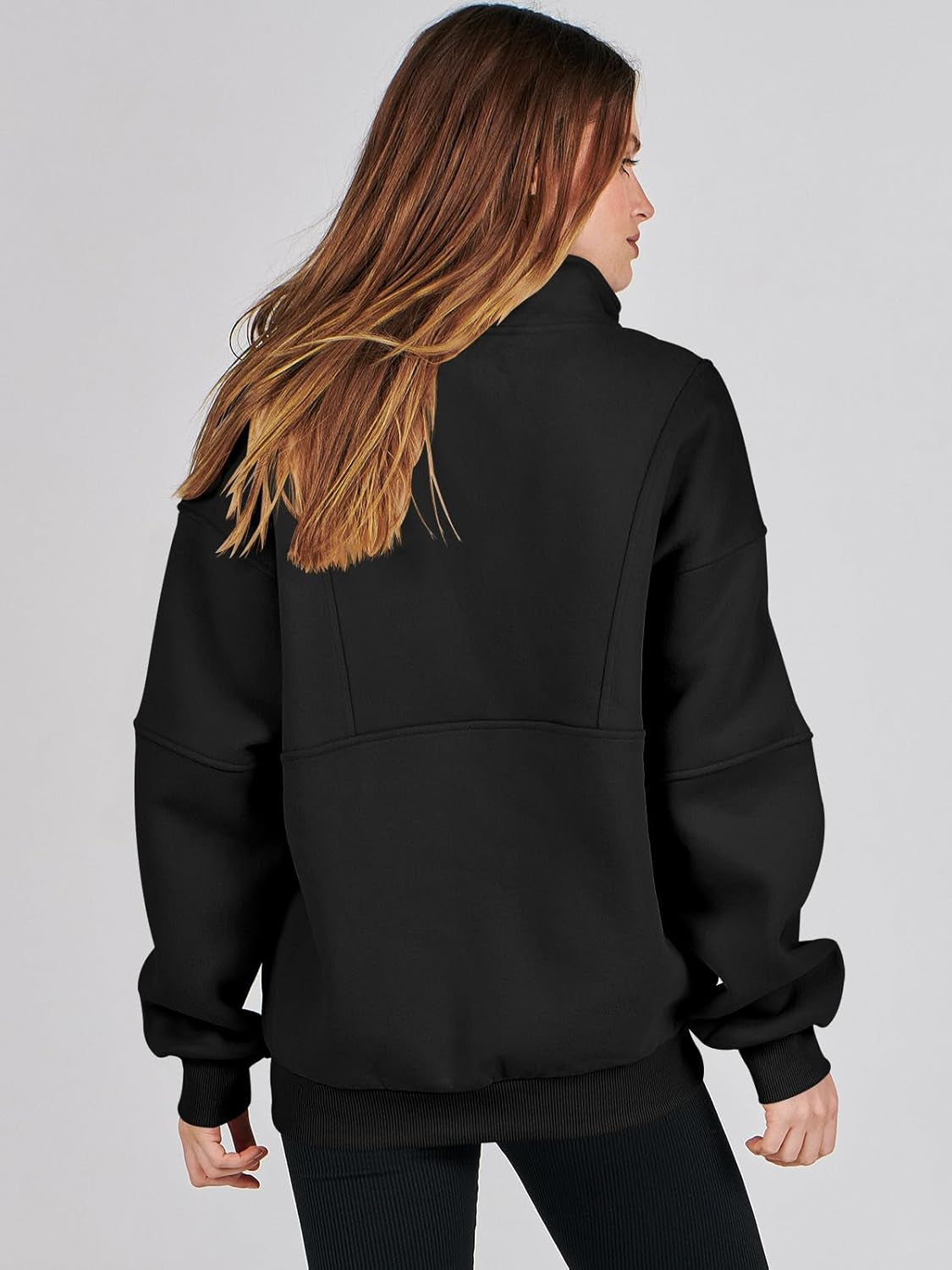 Women'S Oversized Half Zip Fleece Sweatshirts 