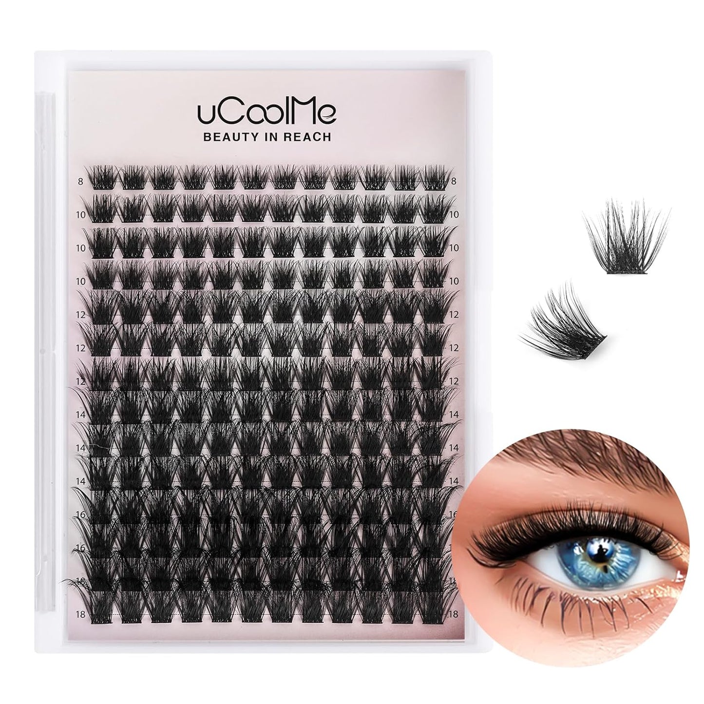 Fairy Lash Clusters 8-18Mm Manga Eyelash Clusters C Curl - Widespan DIY Eyelash Extensions Wet-Look Spiky Anime Lashes Individual Fake Eyelashes Clusters with 0.05Mm Ultra-Thin Invisible Lash Band