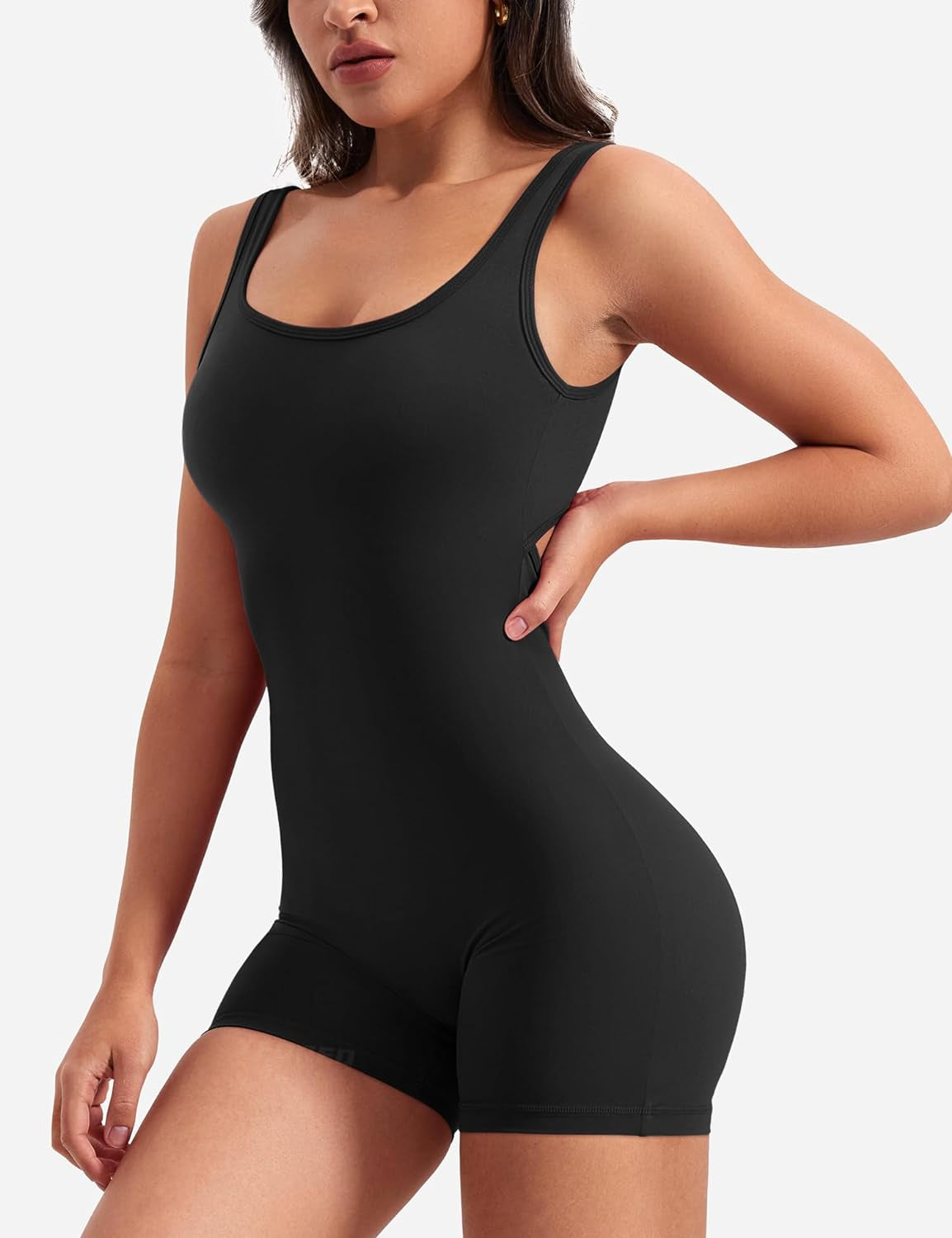 Fitness Ready Women's BodyCon One Piece Tummy Control V Back Scrunch